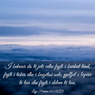 Picture 03 - Ligji i Përtërirë 28:4 ALB - I bekuar do të jetë edhe fryti i barkut tënd, - Bible Verse Picture