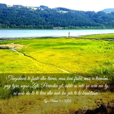 Picture 03 - Ligji i Përtërirë 31:6 ALB - Tregohuni të fortë dhe trima, mos kini frikë, - Bible Verse Picture