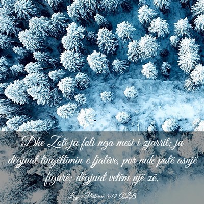 Picture 03 - Ligji i Përtërirë 4:12 ALB - Dhe Zoti ju foli nga mesi i zjarrit; ju dëgjuat - Bible Verse Picture