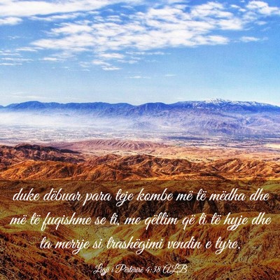 Picture 03 - Ligji i Përtërirë 4:38 ALB - duke dëbuar para teje kombe më të mëdha dhe - Bible Verse Picture