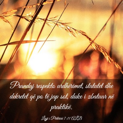 Picture 03 - Ligji i Përtërirë 7:11 ALB - Prandaj respekto urdhërimet, statutet dhe - Bible Verse Picture