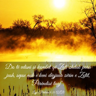 Picture 03 - Ligji i Përtërirë 8:20 ALB - Do të vdisni si kombet që Zoti zhduk para jush, - Bible Verse Picture