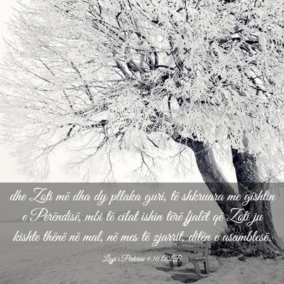 Picture 03 - Ligji i Përtërirë 9:10 ALB - dhe Zoti më dha dy pllaka guri, të shkruara me - Bible Verse Picture