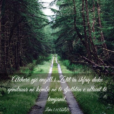Picture 03 - Luka 1:11 ALB - Atëherë një engëll i Zotit iu shfaq duke - Bible Verse Picture