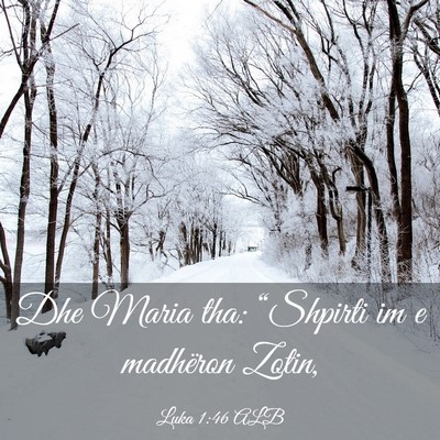 Picture 03 - Luka 1:46 ALB - Dhe Maria tha: “Shpirti im e madhëron - Bible Verse Picture