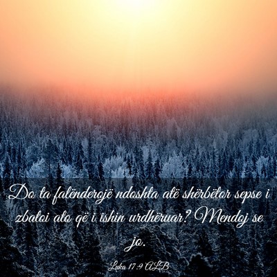 Picture 03 - Luka 17:9 ALB - Do ta falënderojë ndoshta atë shërbëtor - Bible Verse Picture