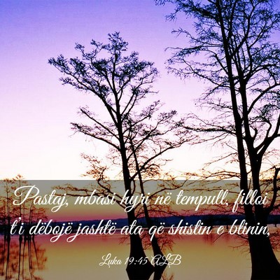 Picture 03 - Luka 19:45 ALB - Pastaj, mbasi hyri në tempull, filloi t’i - Bible Verse Picture