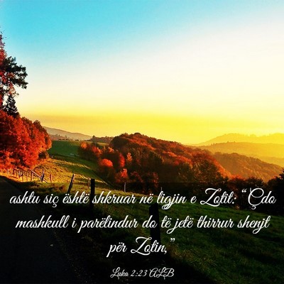 Picture 03 - Luka 2:23 ALB - ashtu siç është shkruar në ligjin e Zotit: - Bible Verse Picture