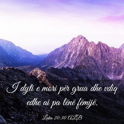 Picture 03 - Luka 20:30 ALB - I dyti e mori për grua dhe vdiq edhe ai pa - Bible Verse Picture