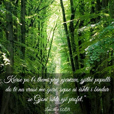 Picture 03 - Luka 20:6 ALB - Kurse po t’i themi prej njerëzve, gjithë - Bible Verse Picture