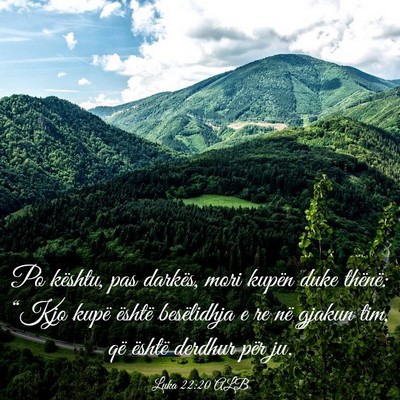 Picture 03 - Luka 22:20 ALB - Po kështu, pas darkës, mori kupën duke - Bible Verse Picture
