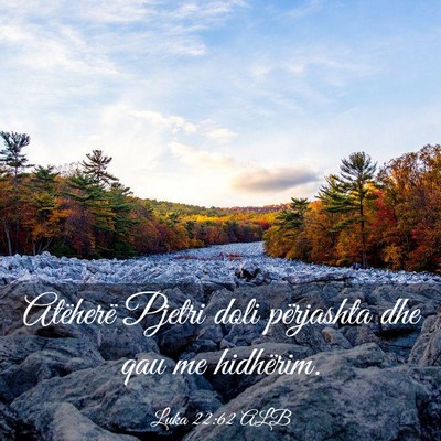 Picture 03 - Luka 22:62 ALB - Atëherë Pjetri doli përjashta dhe qau me - Bible Verse Picture