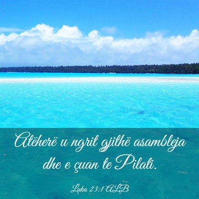 Picture 03 - Luka 23:1 ALB - Atëherë u ngrit gjithë asambleja dhe e çuan - Bible Verse Picture