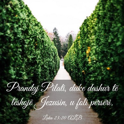 Picture 03 - Luka 23:20 ALB - Prandaj Pilati, duke dashur të lëshojë - Bible Verse Picture