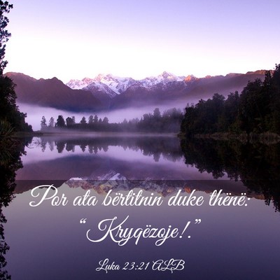 Picture 03 - Luka 23:21 ALB - Por ata bërtitnin duke thënë: - Bible Verse Picture