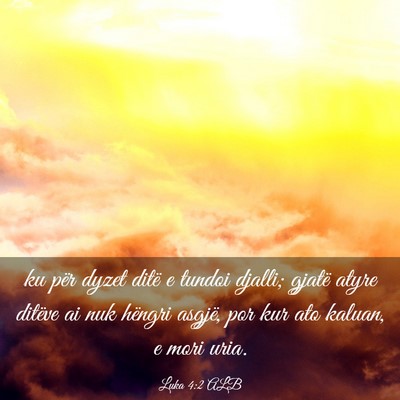 Picture 03 - Luka 4:2 ALB - ku për dyzet ditë e tundoi djalli; gjatë atyre - Bible Verse Picture