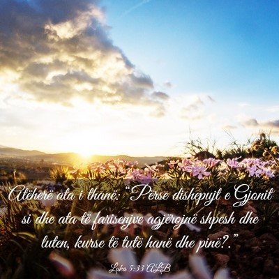 Picture 03 - Luka 5:33 ALB - Atëherë ata i thanë: “Përse dishepujt e - Bible Verse Picture