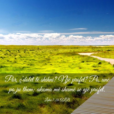 Picture 03 - Luka 7:26 ALB - Por, ç’dolët të shihni? Një profet? Po, - Bible Verse Picture