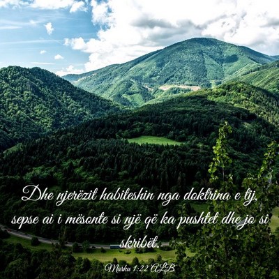 Picture 03 - Marku 1:22 ALB - Dhe njerëzit habiteshin nga doktrina e tij, - Bible Verse Picture
