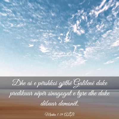 Picture 03 - Marku 1:39 ALB - Dhe ai e përshkoi gjithë Galilenë duke - Bible Verse Picture