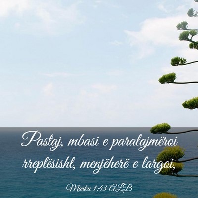 Picture 03 - Marku 1:43 ALB - Pastaj, mbasi e paralajmëroi rreptësisht, - Bible Verse Picture