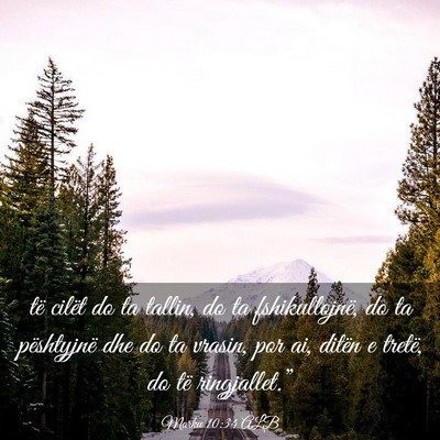 Picture 03 - Marku 10:34 ALB - të cilët do ta tallin, do ta fshikullojnë, do - Bible Verse Picture