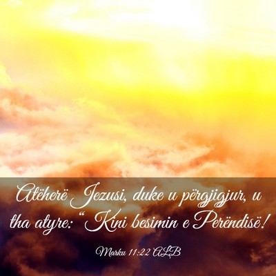 Picture 03 - Marku 11:22 ALB - Atëherë Jezusi, duke u përgjigjur, u tha - Bible Verse Picture