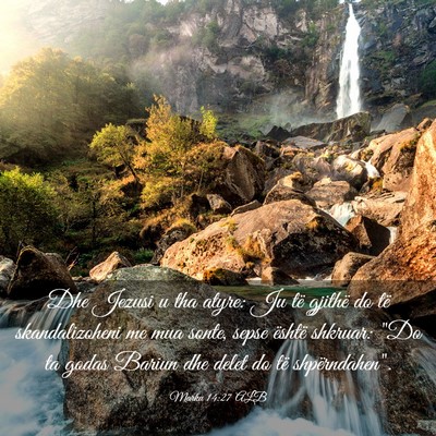 Picture 03 - Marku 14:27 ALB - Dhe Jezusi u tha atyre: Ju të gjithë do të - Bible Verse Picture