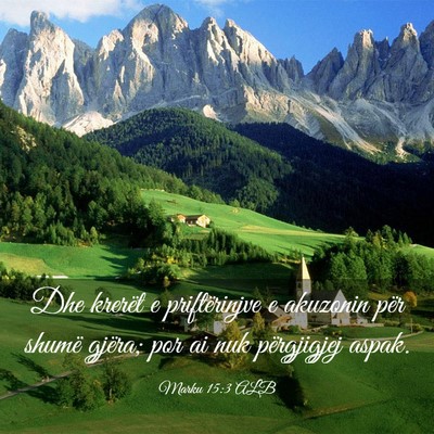 Picture 03 - Marku 15:3 ALB - Dhe krerët e priftërinjve e akuzonin për - Bible Verse Picture