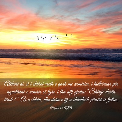 Picture 03 - Marku 3:5 ALB - Atëherë ai, si i shikoi rreth e qark me - Bible Verse Picture