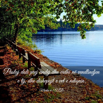 Picture 03 - Marku 6:1 ALB - Pastaj doli prej andej dhe erdhi në vendlindjen - Bible Verse Picture