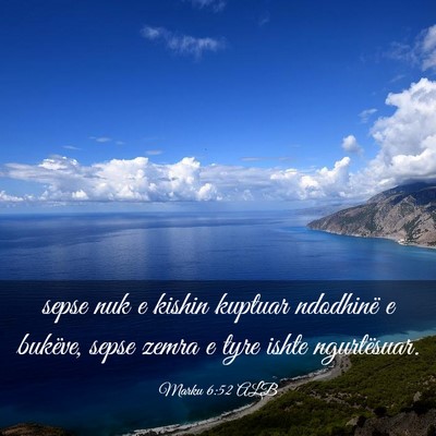 Picture 03 - Marku 6:52 ALB - sepse nuk e kishin kuptuar ndodhinë e bukëve, - Bible Verse Picture