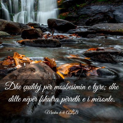 Picture 03 - Marku 6:6 ALB - Dhe çuditej për mosbesimin e tyre; dhe dilte - Bible Verse Picture
