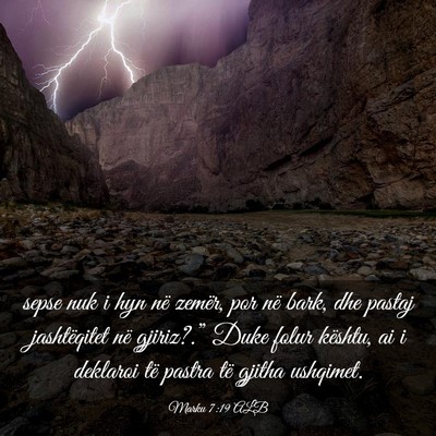 Picture 03 - Marku 7:19 ALB - sepse nuk i hyn në zemër, por në bark, dhe - Bible Verse Picture