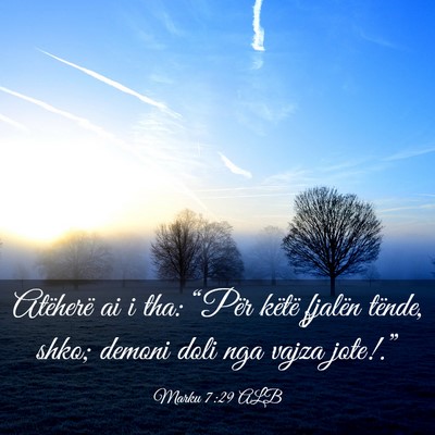 Picture 03 - Marku 7:29 ALB - Atëherë ai i tha: “Për këtë fjalën - Bible Verse Picture