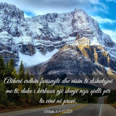 Picture 03 - Marku 8:11 ALB - Atëherë erdhën farisenjtë dhe nisën të - Bible Verse Picture