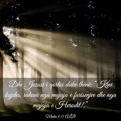 Picture 03 - Marku 8:15 ALB - Dhe Jezusi i qortoi duke thënë: “Kini kujdes, - Bible Verse Picture