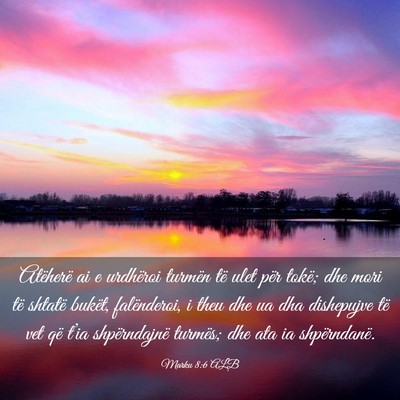 Picture 03 - Marku 8:6 ALB - Atëherë ai e urdhëroi turmën të ulet për - Bible Verse Picture