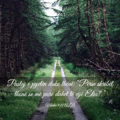 Picture 03 - Marku 9:11 ALB - Pastaj e pyetën duke thënë: “Përse skribët - Bible Verse Picture