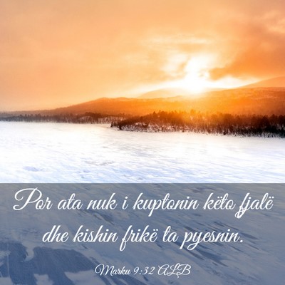 Picture 03 - Marku 9:32 ALB - Por ata nuk i kuptonin këto fjalë dhe kishin - Bible Verse Picture