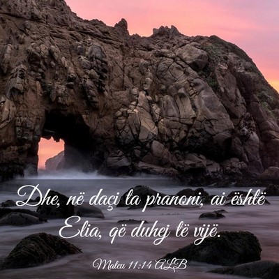 Picture 03 - Mateu 11:14 ALB - Dhe, në daçi ta pranoni, ai është Elia, që - Bible Verse Picture