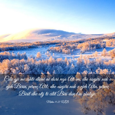 Picture 03 - Mateu 11:27 ALB - Çdo gjë më është dhënë në dorë nga Ati - Bible Verse Picture