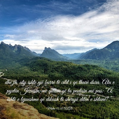 Picture 03 - Mateu 12:10 ALB - dhe ja, aty ishte një burrë të cilit i qe - Bible Verse Picture