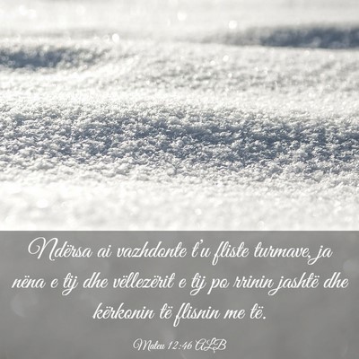 Picture 03 - Mateu 12:46 ALB - Ndërsa ai vazhdonte t’u fliste turmave, ja - Bible Verse Picture
