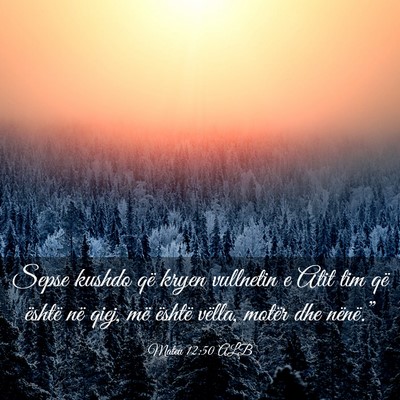 Picture 03 - Mateu 12:50 ALB - Sepse kushdo që kryen vullnetin e Atit tim që - Bible Verse Picture