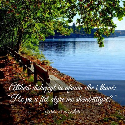 Picture 03 - Mateu 13:10 ALB - Atëherë dishepujt iu afruan dhe i thanë: - Bible Verse Picture