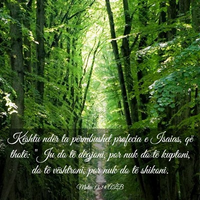 Picture 03 - Mateu 13:14 ALB - Kështu ndër ta përmbushet profecia e Isaias, - Bible Verse Picture