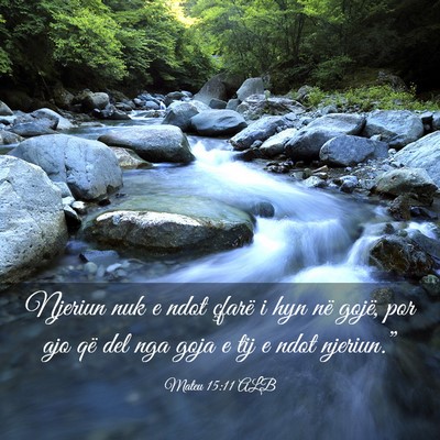 Picture 03 - Mateu 15:11 ALB - Njeriun nuk e ndot çfarë i hyn në gojë, por - Bible Verse Picture