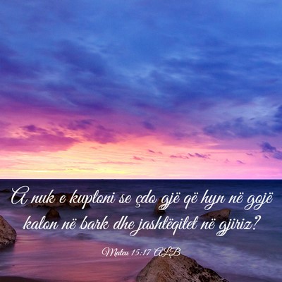 Picture 03 - Mateu 15:17 ALB - A nuk e kuptoni se çdo gjë që hyn në gojë - Bible Verse Picture