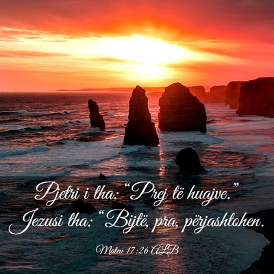 Picture 03 - Mateu 17:26 ALB - Pjetri i tha: “Prej të huajve.” Jezusi tha: - Bible Verse Picture